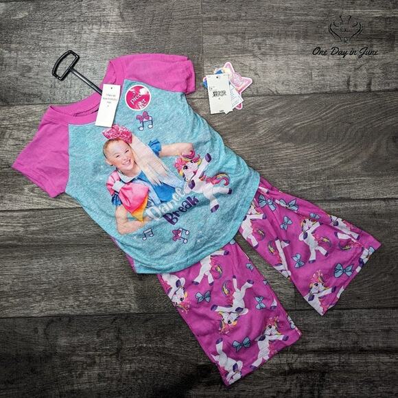 Nickelodeon JoJo Siwa 3 Piece Pajama Set Size 4 - Picture 1 of 2